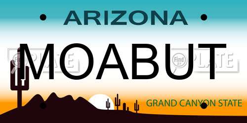 MOABUT Arizona License Plate