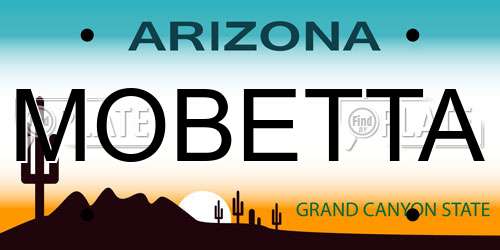 MOBETTA Arizona License Plate