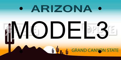 MODEL3 Arizona License Plate