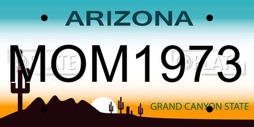 MOM1973 Arizona License Plate