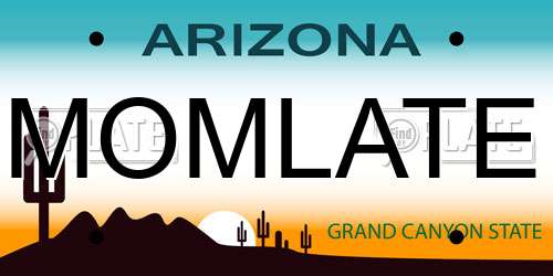 MOMLATE Arizona License Plate