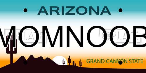 MOMNOOB Arizona License Plate