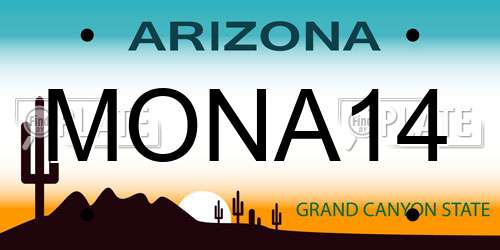 MONA14 Arizona License Plate