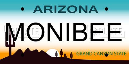 MONIBEE Arizona License Plate
