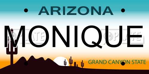 MONIQUE Arizona License Plate