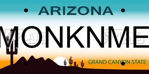MONKNME Arizona License Plate