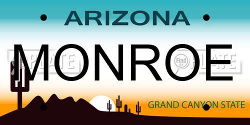 MONROE Arizona License Plate