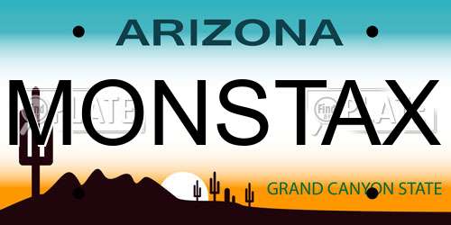 MONSTAX Arizona License Plate
