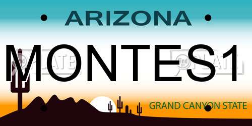 MONTES1 Arizona License Plate