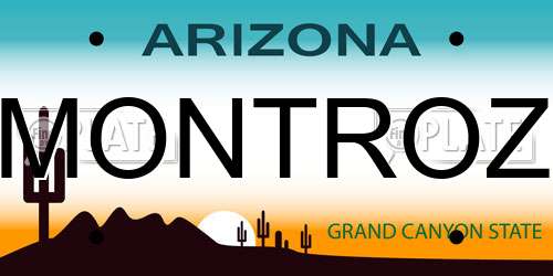 MONTROZ Arizona License Plate