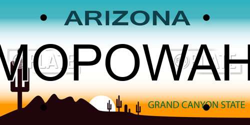 MOPOWAH Arizona License Plate