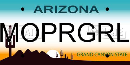 MOPRGRL Arizona License Plate