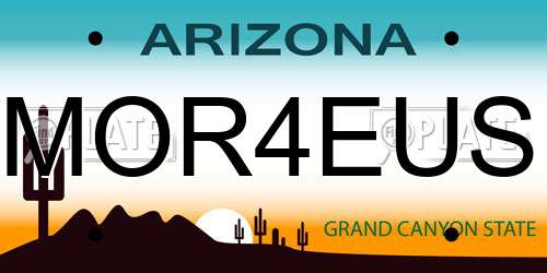 MOR4EUS Arizona License Plate