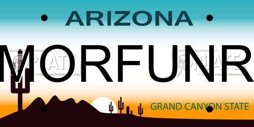 MORFUNR Arizona License Plate