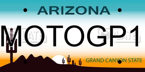 MOTOGP1 Arizona License Plate