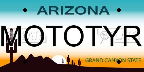 MOTOTYR Arizona License Plate