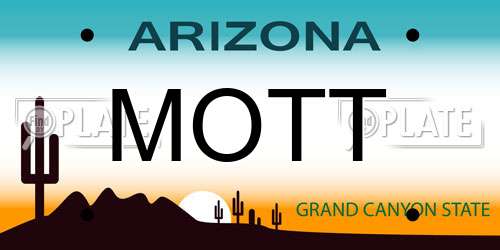MOTT Arizona License Plate