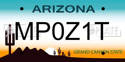 MP0Z1T Arizona License Plate