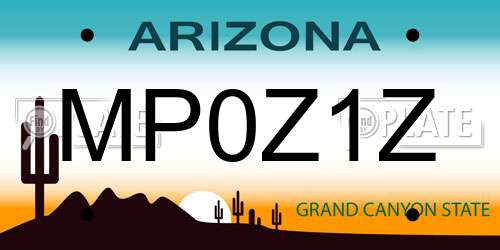 MP0Z1Z Arizona License Plate