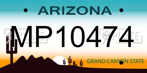MP10474 Arizona License Plate