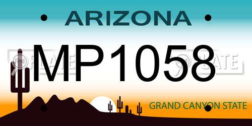 MP1058 Arizona License Plate