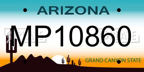 MP10860 Arizona License Plate