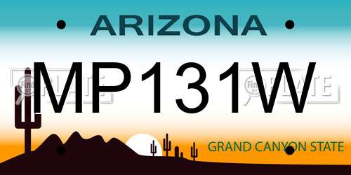 MP131W Arizona License Plate