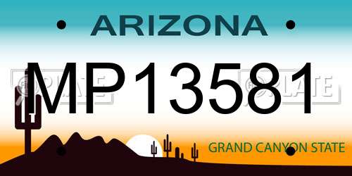 MP13581 Arizona License Plate