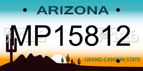 MP15812 Arizona License Plate