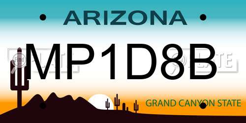 MP1D8B Arizona License Plate