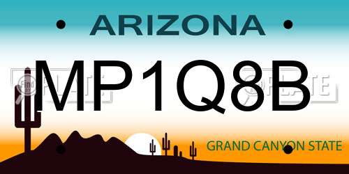 MP1Q8B Arizona License Plate