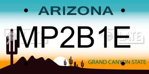 MP2B1E Arizona License Plate