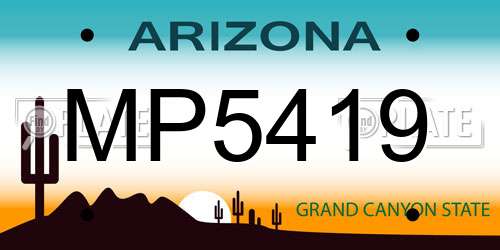 MP5419 Arizona License Plate