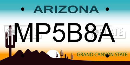 MP5B8A Arizona License Plate