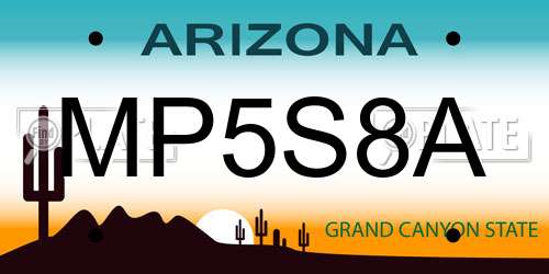 MP5S8A Arizona License Plate