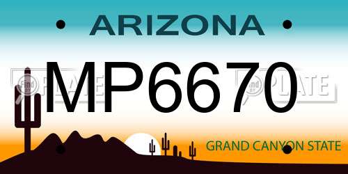 MP6670 Arizona License Plate