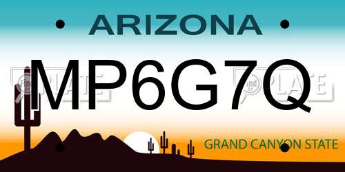 MP6G7Q Arizona License Plate