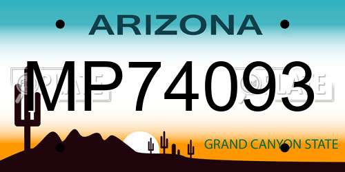 MP74093 Arizona License Plate