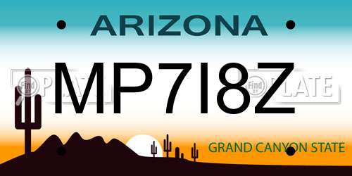 MP7I8Z Arizona License Plate