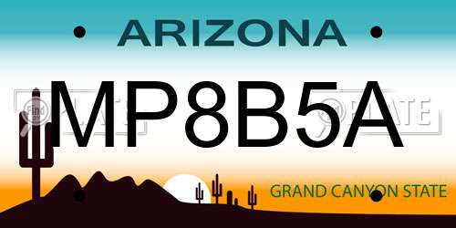 MP8B5A Arizona License Plate