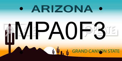MPA0F3 Arizona License Plate