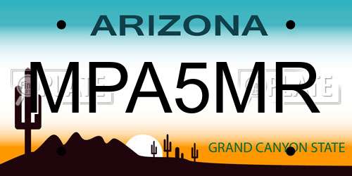 MPA5MR Arizona License Plate