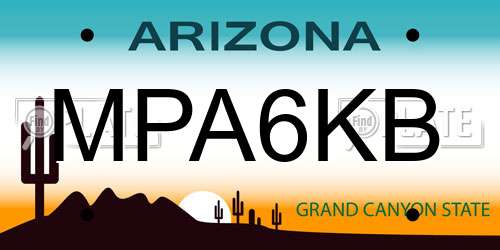 MPA6KB Arizona License Plate