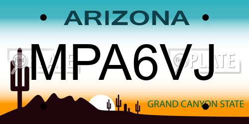 MPA6VJ Arizona License Plate