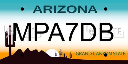 MPA7DB Arizona License Plate