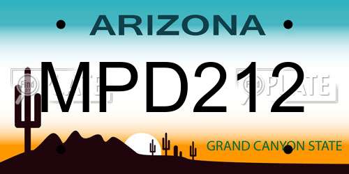 MPD212 Arizona License Plate