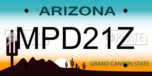 MPD21Z Arizona License Plate