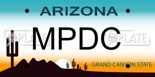 MPDC Arizona License Plate
