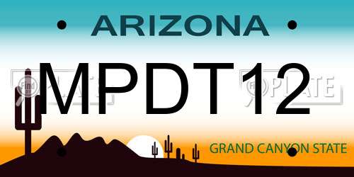 MPDT12 Arizona License Plate