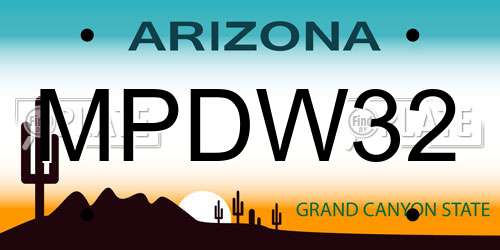 MPDW32 Arizona License Plate